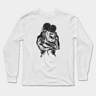 Man and woman hugging sketch Long Sleeve T-Shirt